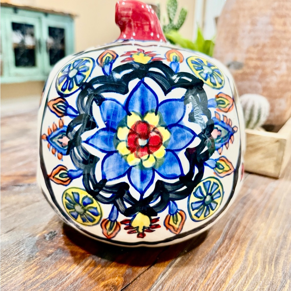 Colorful Ceramic Pumpkin Lantern - Picture 4 of 6